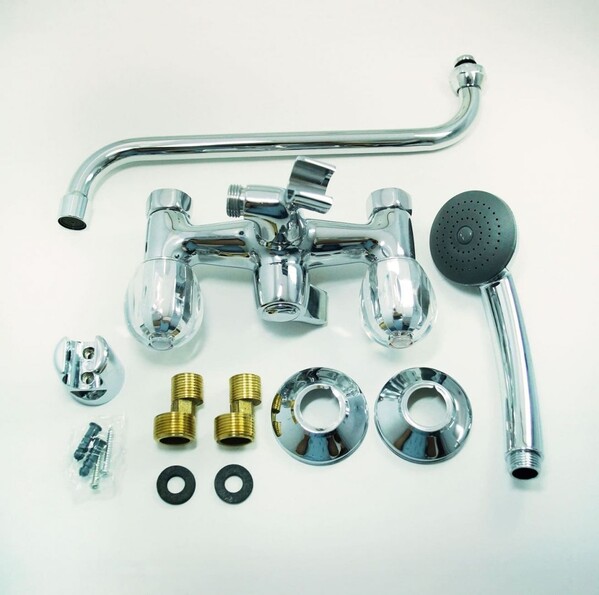 Смеситель Ванна Иркутск 1/2 м/к пл. мах. Стекло (ВЛК-108)