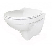 Унитаз подвесной "САНТИ"Slim БЕЗОБОДКОВЫЙ МЛ Белый (сид.дюро М-Лифт, легкосъемное, пр.вып) КЕРАМИН 456735