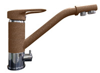 Смеситель Кухня GRANFEST  (2624-1)d=40 с краном пить.воды   (307-терракот)