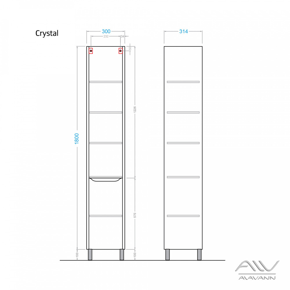 Пенал "CRYSTAL 30" Белый Alavann