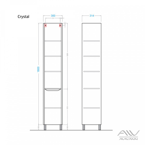 Пенал "CRYSTAL 30" Белый Alavann