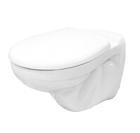 Унитаз подвесной "Гранд" БЕЗОБОДКОВЫЙ МС Белый (сид. пластик. пр.вып) КЕРАМИН 456730