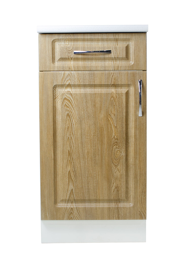 Рабочий стол 40 Ель (1 дверь + 1 ящик) фасад МДФ столешница цвет (САХАРА) SANTREK HOME