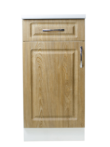 Рабочий стол 40 Ель (1 дверь + 1 ящик) фасад МДФ столешница цвет (САХАРА) SANTREK HOME