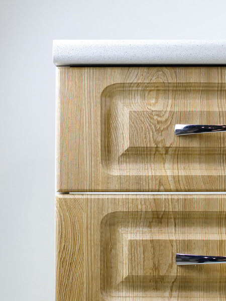 Рабочий стол 40 Ель (4 ящика) фасад МДФ столешница цвет (САХАРА) SANTREK HOME