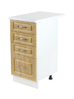 Рабочий стол 40 Ель (4 ящика) фасад МДФ столешница цвет (САХАРА) SANTREK HOME