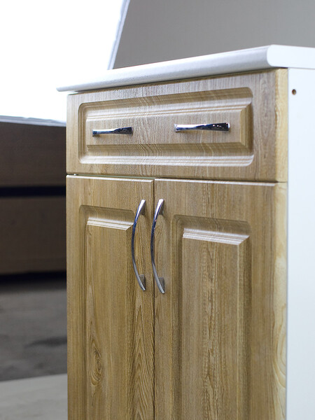 Рабочий стол 60 Ель (2 двери + 1 ящик) фасад МДФ столешница цвет (САХАРА) SANTREK HOME