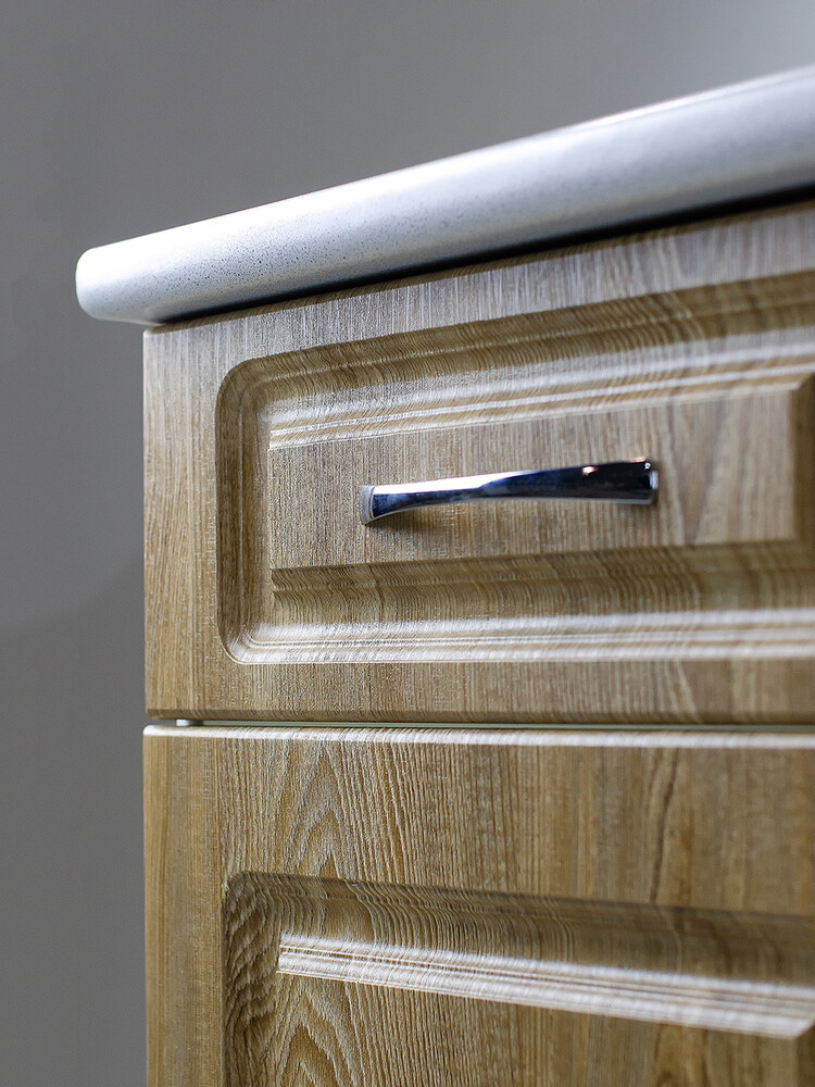 Рабочий стол 80 Ель (2 двери + 2 ящика) фасад МДФ столешница цвет (САХАРА) SANTREK HOME