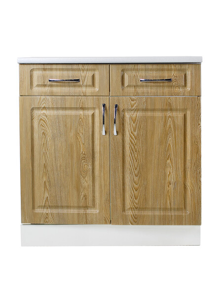 Рабочий стол 80 Ель (2 двери + 2 ящика) фасад МДФ столешница цвет (САХАРА) SANTREK HOME