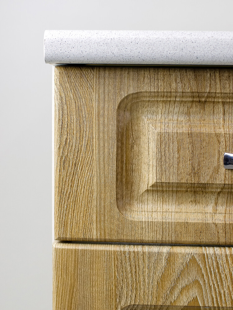 Рабочий стол 80 Ель (2 двери + 2 ящика) фасад МДФ столешница цвет (САХАРА) SANTREK HOME