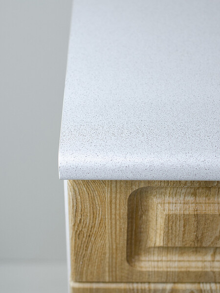 Рабочий стол 80 Ель (2 двери + 2 ящика) фасад МДФ столешница цвет (САХАРА) SANTREK HOME