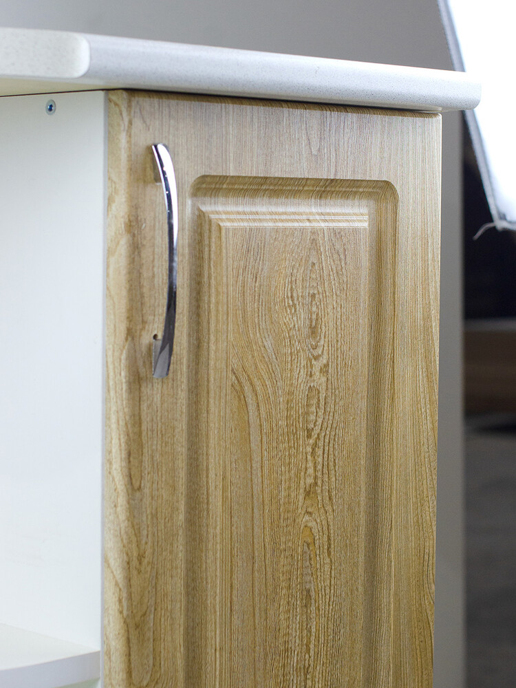 Стол торцевой 55 левый Ель фасад МДФ столешница цвет (САХАРА) SANTREK HOME