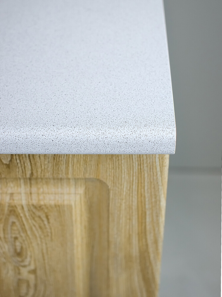 Стол торцевой 55 правый Ель фасад МДФ столешница цвет (САХАРА) SANTREK HOME