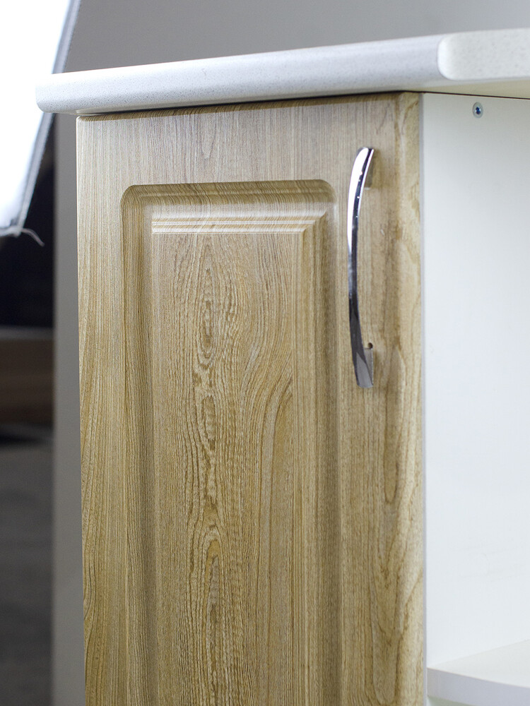 Стол торцевой 55 правый Ель фасад МДФ столешница цвет (САХАРА) SANTREK HOME