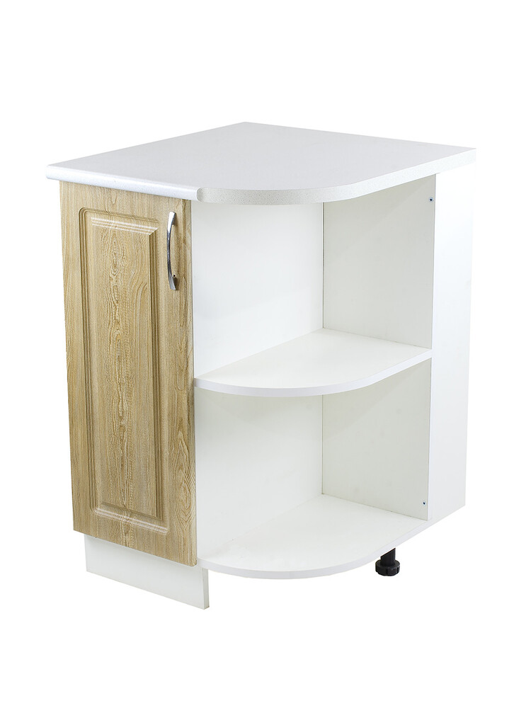 Стол торцевой 55 правый Ель фасад МДФ столешница цвет (САХАРА) SANTREK HOME