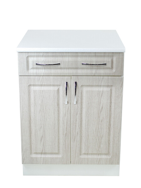 Рабочий стол 60 Сакура (2 дверь + 1 ящик) фасад МДФ столешница цвет (САХАРА) SANTREK HOME