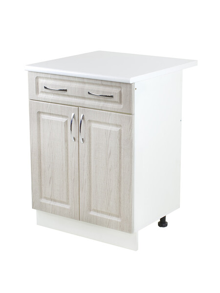 Рабочий стол 60 Сакура (2 дверь + 1 ящик) фасад МДФ столешница цвет (САХАРА) SANTREK HOME