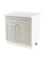 Рабочий стол 80 Сакура (2 двери + 2 ящика) фасад МДФ столешница цвет (САХАРА) SANTREK HOME