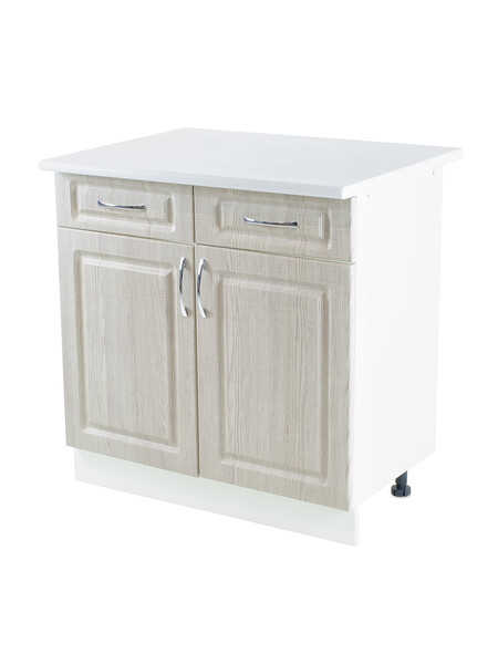 Рабочий стол 80 Сакура (2 двери + 2 ящика) фасад МДФ столешница цвет (САХАРА) SANTREK HOME