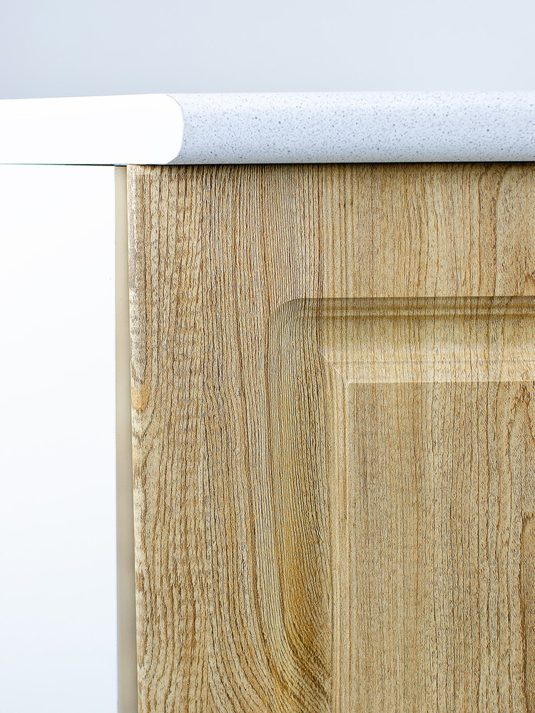 Рабочий стол угловой 85*85 (1 дверь) Ель фасад МДФ столешница цвет (САХАРА) SANTREK HOME