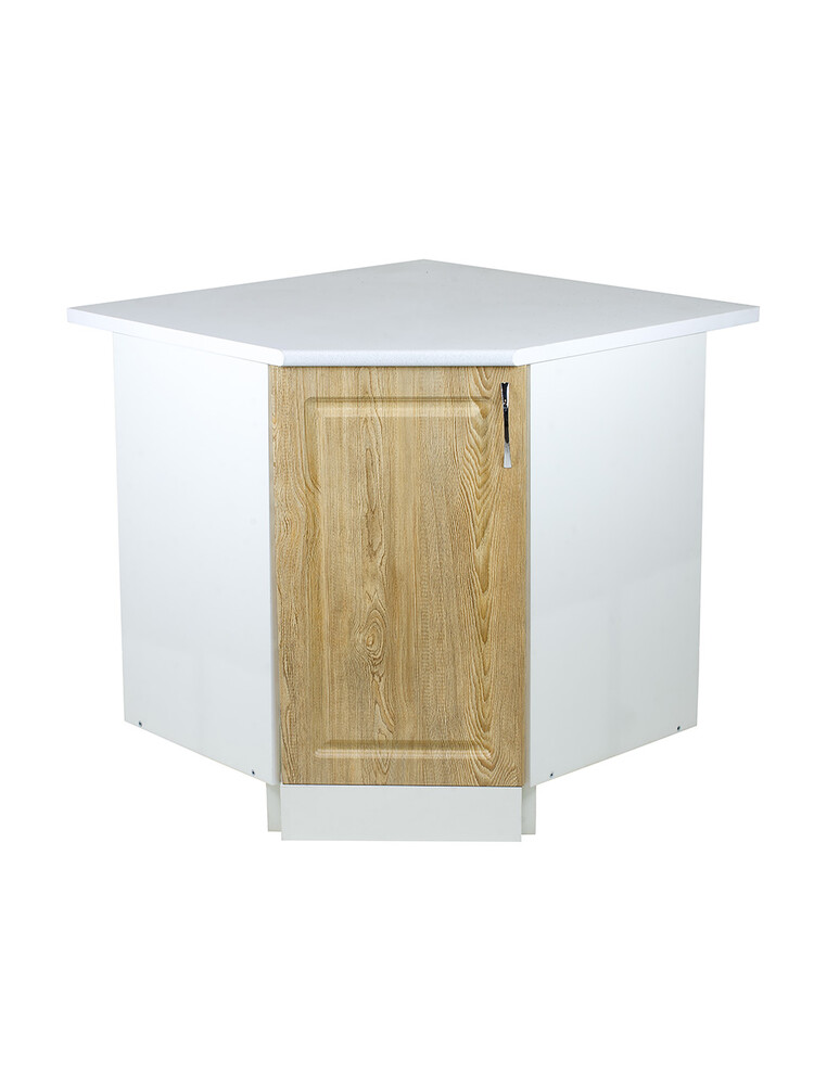 Рабочий стол угловой 85*85 (1 дверь) Ель фасад МДФ столешница цвет (САХАРА) SANTREK HOME