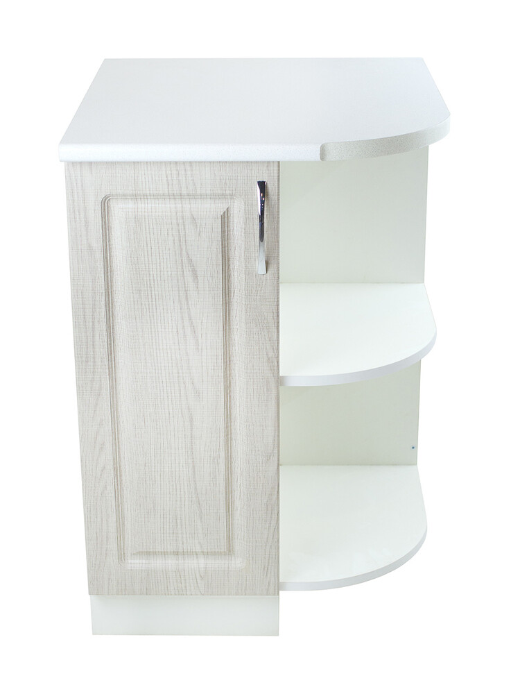 Стол торцевой 55 правый Сакура фасад МДФ столешница цвет (САХАРА) SANTREK HOME