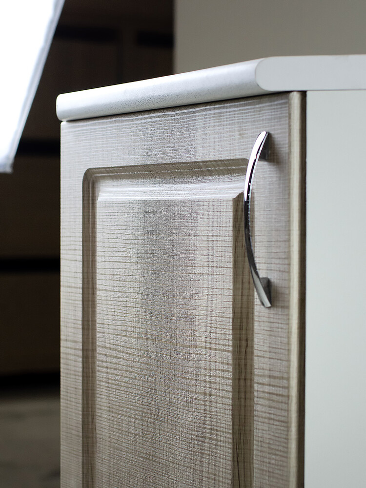 Рабочий стол угловой 85*85 (1 дверь) Сакура фасад МДФ столешница цвет (САХАРА) SANTREK HOME