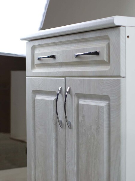 Рабочий стол 60 Берёза (2 двери + 1 ящик) фасад МДФ столешница цвет (САХАРА) SANTREK HOME