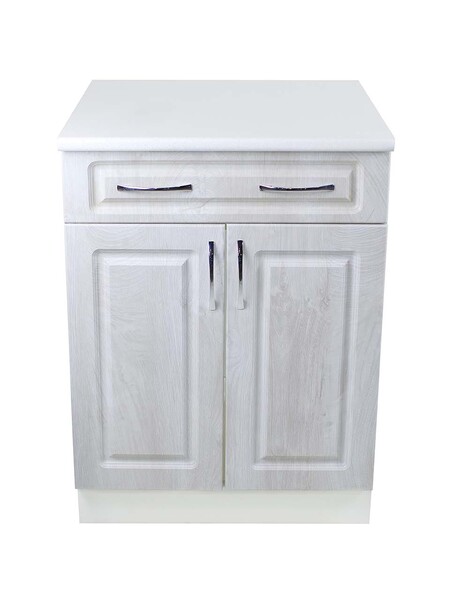 Рабочий стол 60 Берёза (2 двери + 1 ящик) фасад МДФ столешница цвет (САХАРА) SANTREK HOME