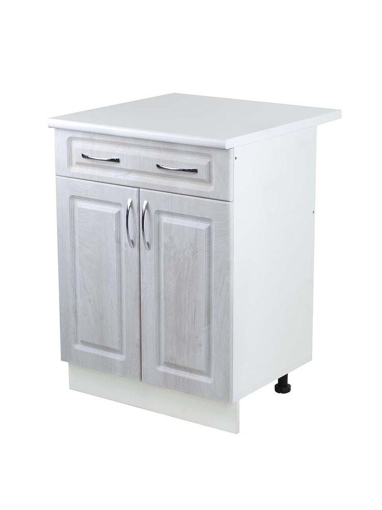 Рабочий стол 60 Берёза (2 двери + 1 ящик) фасад МДФ столешница цвет (САХАРА) SANTREK HOME