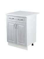 Рабочий стол 60 Берёза (2 двери + 1 ящик) фасад МДФ столешница цвет (САХАРА) SANTREK HOME