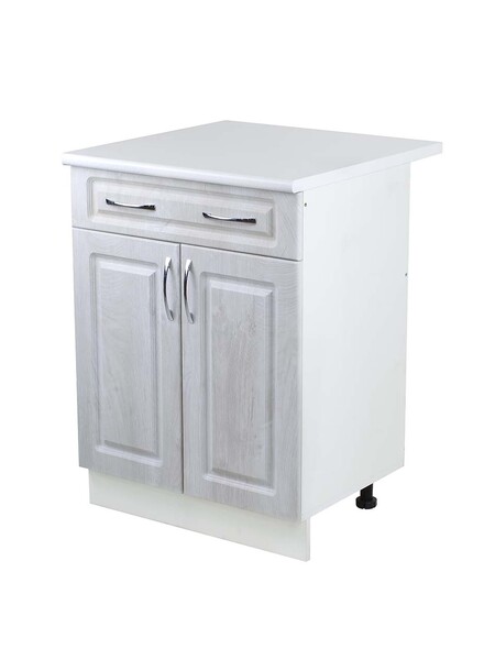 Рабочий стол 60 Берёза (2 двери + 1 ящик) фасад МДФ столешница цвет (САХАРА) SANTREK HOME