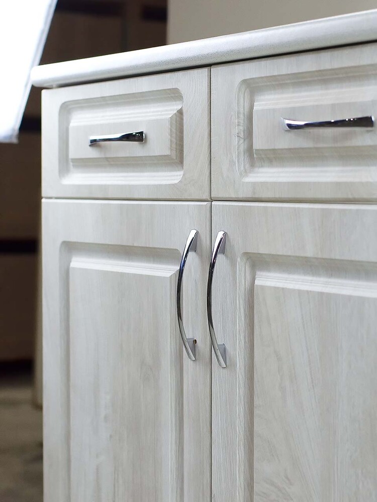 Рабочий стол 80 Берёза (2 двери + 2 ящика) фасад МДФ столешница цвет (САХАРА) SANTREK HOME