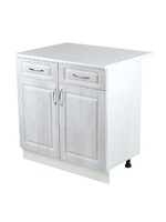 Рабочий стол 80 Берёза (2 двери + 2 ящика) фасад МДФ столешница цвет (САХАРА) SANTREK HOME