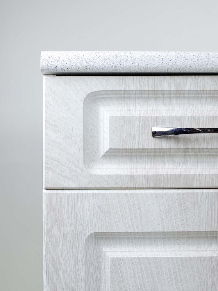 Рабочий стол 80 Берёза (2 двери + 2 ящика) фасад МДФ столешница цвет (САХАРА) SANTREK HOME