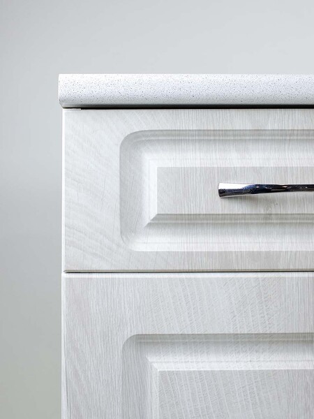 Рабочий стол 80 Берёза (2 двери + 2 ящика) фасад МДФ столешница цвет (САХАРА) SANTREK HOME