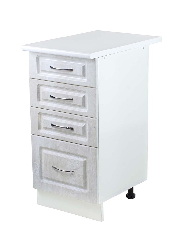 Рабочий стол 40 Берёза (4 ящика) фасад МДФ столешница цвет (САХАРА) SANTREK HOME