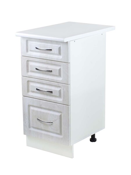 Рабочий стол 40 Берёза (4 ящика) фасад МДФ столешница цвет (САХАРА) SANTREK HOME