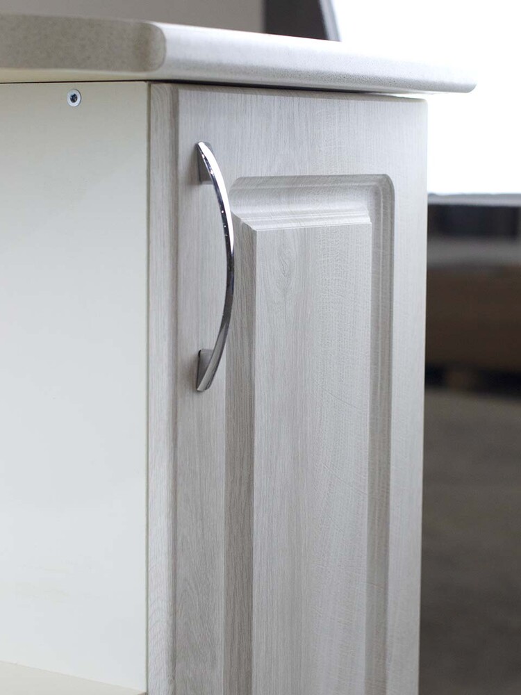 Стол торцевой 55 левый Берёза фасад МДФ столешница цвет (САХАРА) SANTREK HOME