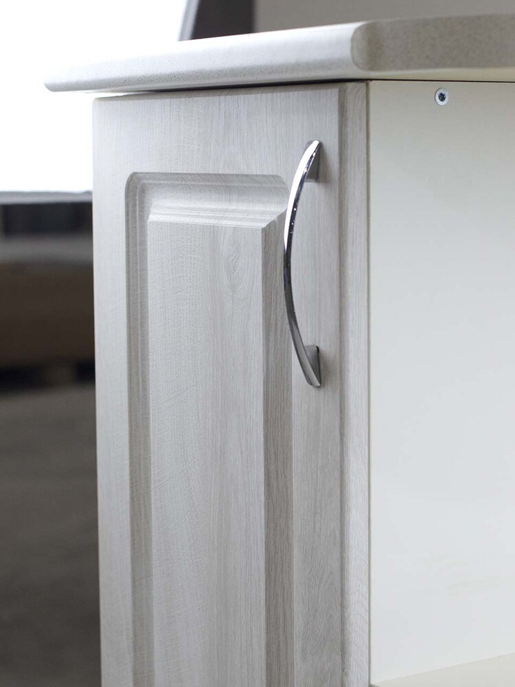 Стол торцевой 55 правый Берёза фасад МДФ столешница цвет (САХАРА) SANTREK HOME