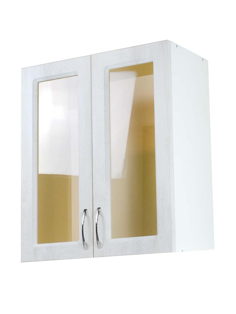 Шкаф для посуды 80 Берёза (со стеклом) фасад МДФ SANTREK HOME