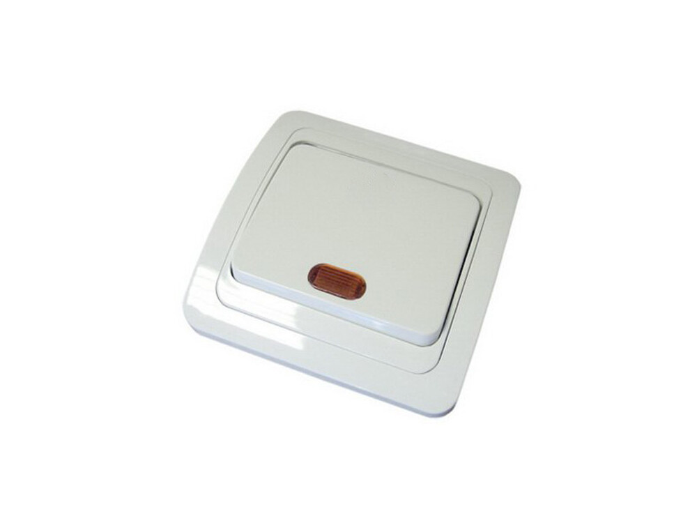 Валери Выключатель 1кл. СП с подсв. бел.