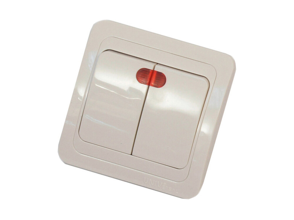 Валери Выключатель 2кл. СП с подсв. бел.