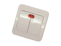 Валери Выключатель 2кл. СП с подсв. бел.