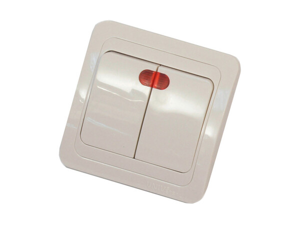 Валери Выключатель 2кл. СП с подсв. бел.