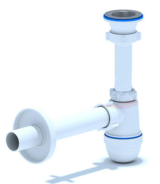 C0104 Сифон АНИ Пласт 1 1/2*40 с прямойтрубой 40 мм 