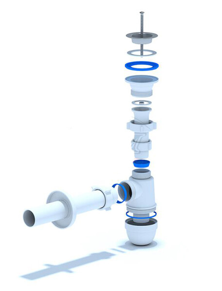 C0104 Сифон АНИ Пласт 1 1/2*40 с прямойтрубой 40 мм 