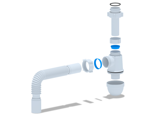C0125 Сифон АНИ Пласт 1 1/2"* 40без выпуска с г/тр.40х40