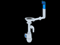 C0147 Сифон АНИ Пласт 3 1/2"*40с переливом мойки и отв