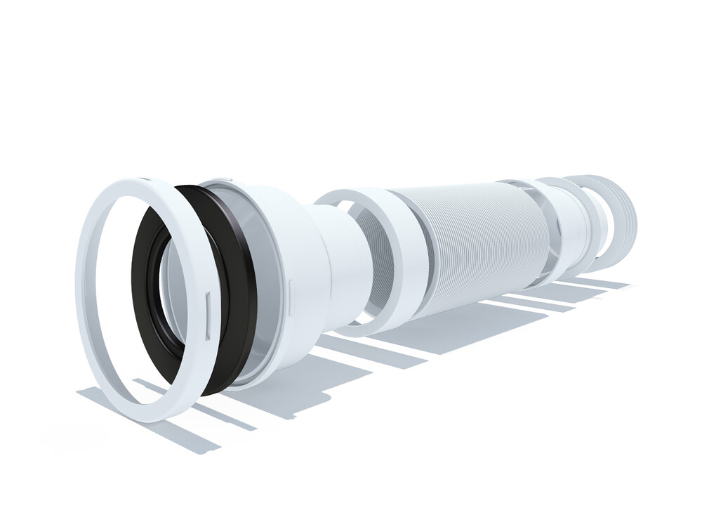 K728R Удлинитель гибкий для унитаза АНИ Пласт, L340-870мм